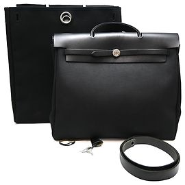 Hermès Hermes Herbag MM 1999 Black Handbag Black