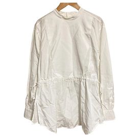Autre Marque BACCA Waist Gather Back Button Blouse White