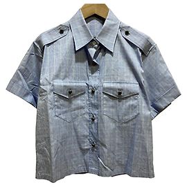 Camicia a maniche corte Prada a quadri Principe di Galles Blu