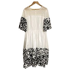Autre Marque Chesty Tüll-Spitzenkleid Schwarz Weiß