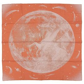 Hermès Clair de Lune Seidentuch Braun Orange