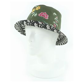 Cappello Bucket Christian Dior TEDDY-D Oblique Verde Cachi