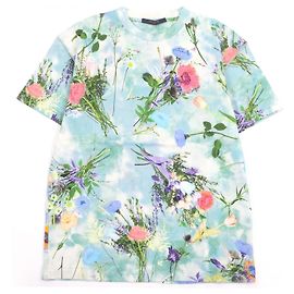 Camiseta de algodón Louis Vuitton con estampado flower Inside-out Azul Azul claro