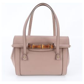 Saco de mão tote Gucci Bamboo em couro Rosa