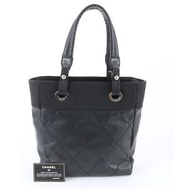 Sac cabas Chanel Paris Biarritz PM en cuir Noir