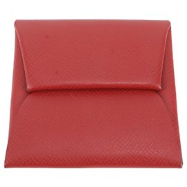 Hermès Monedero Hermes Bastia de piel Roja