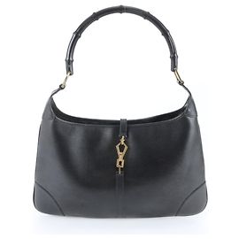 Gucci Bamboo Kandinsky Leather Shoulder Bag Black