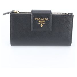 Prada Saffiano Leather Bi-fold Wallet Black