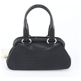 Bulgari Bvlgari Logomania Leather Handbag Tote Black