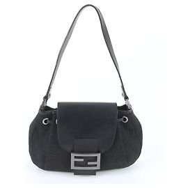 Sac à main Fendi Zucchino Mamma Baguette Noir