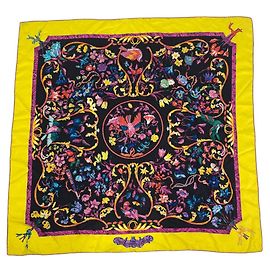 Hermès Pañuelo Hermes Carre 90 Pierres d' Orient et Occident Amarillo
