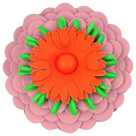Loewe Bag Charm Stud Flower Leather Pink Green Orange