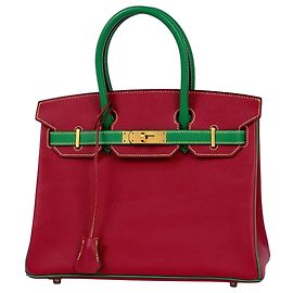 Hermès Hermes Birkin 30 Handbag Red Other Green