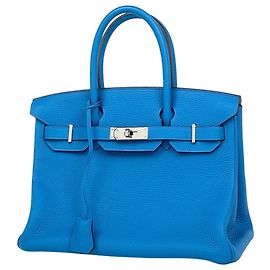 Hermès Bolsa Hermes Birkin 30 em Blue Zanzibar Outro