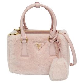 Sac à main Prada Galleria Mini Shearling 1BA906 Rose