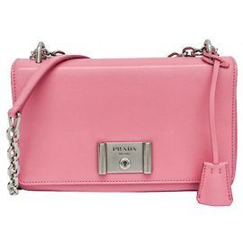 Bolsa de ombro em couro para mulher Prada SOFT CALF 1BD009 Rosa
