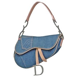 Borsa Saddle Christian Dior in Denim Rosa Blu