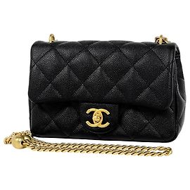 Chanel Matelassé Coco Mark Chain Shoulder Bag Black