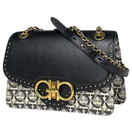 Borsa a tracolla donna Salvatore Ferragamo Nero Crudo