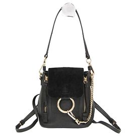 Chloé Faye Mini Women's Leather and Suede Backpack/Handbag Black