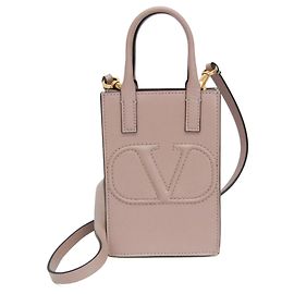 Bolsa para telemóvel Valentino Garavani V Logo Walk Bege