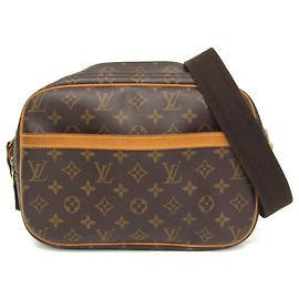 Sac à épaule Louis Vuitton Monogram Reporter PM Marron