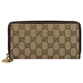 Gucci Brown GG Canvas Long Wallet Brown
