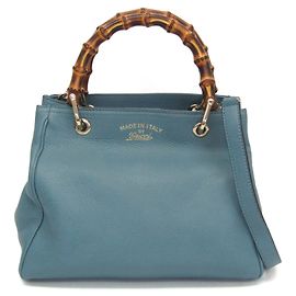Gucci Bamboo Shopper Small Handtasche Hellblau