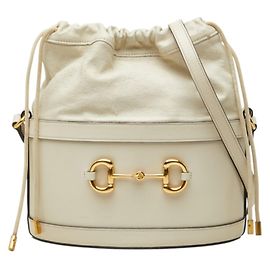 Sac à épaule Gucci Horsebit 1955 en cuir blanc Blanc