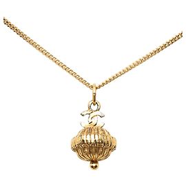 Collier pendentif à chaîne vintage Chanel Coco Mark Doré