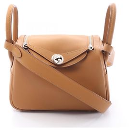 Hermès Sac à épaule Hermes Lindy Mini Verso Camel Celeste Marron Camel