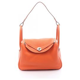 Hermès Borsa a tracolla Hermes Lindy 30 Rosso Arancione