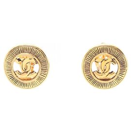 Boucles d'oreilles clips Chanel Coco Mark plaquées or Doré