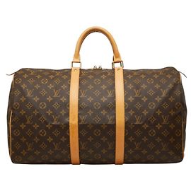 Bolsa Boston Louis Vuitton Monogram Keepall 50 Marrom Monograma