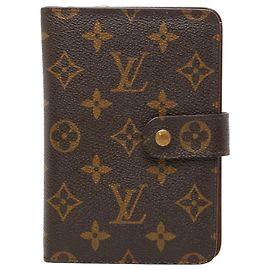 Cartera bi-fold Monogram Louis Vuitton Castaño Monograma