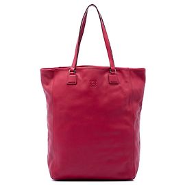 LOEWE Pink Leather Anagram Shopper Tote Pink Other