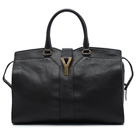 Bolso Cabas Chyc Saint Laurent de piel negro, Large Negro