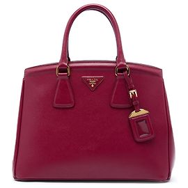 Prada Red Saffiano Lux Parabole Tote Red