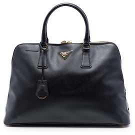Sac à main Prada Black Large Saffiano Lux Promenade Satchel Noir