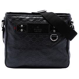 Gucci Black Guccissima Web Crossbody Black