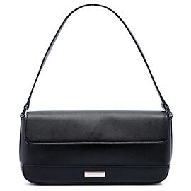 Bolsa de ombro Burberry em couro preto Preto