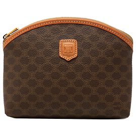 Céline Pochette Celine Brown Macadam en toile enduite Marron