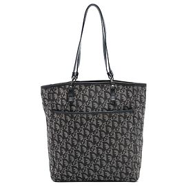 Dior Blue Diorissimo Trotter Canvas Tote Blue Navy blue