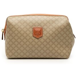 Céline Celine Beige Macadam beschichtetes Canvas Pouch Beige