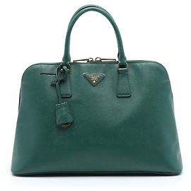 Sac à main Prada Green Large Saffiano Lux Promenade Satchel Vert