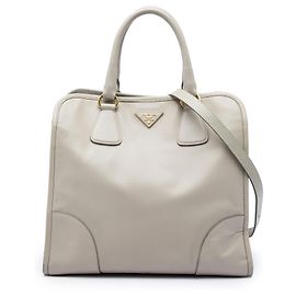 Sac Shopping Prada Gray Saffiano Lux Marron Gris