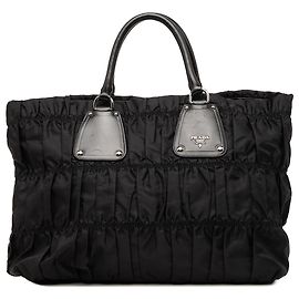 Prada Black Tessuto Gaufre Tote Black