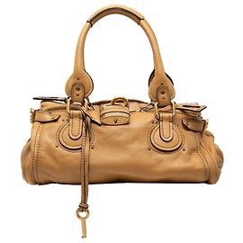 Sac à main Chloé Paddington Medium en cuir marron Marron Bronze