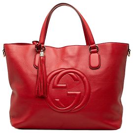 Sac cabas Soho Working Gucci rouge grand format en cuir de veau Rouge