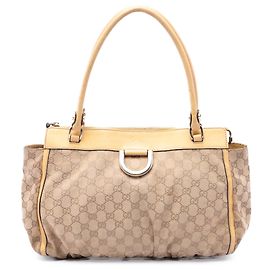 Gucci Beige GG Canvas Abbey D Ring Tote Beige